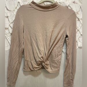 New Tresics mock neck front knot long sleeve shirt